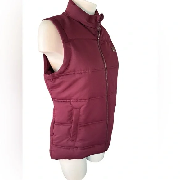 Bench Women's Burgundy Puffer Vest, Plum, like new, size Small - Picture 3 of 10